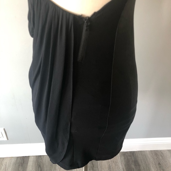 Alice & Olivia Faux Leather Evening Dress Chiffon - Picture 5 of 15